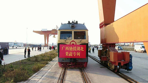 百色一號(hào)公司助力廣西援助武漢首發(fā)“愛(ài)心果蔬”專列